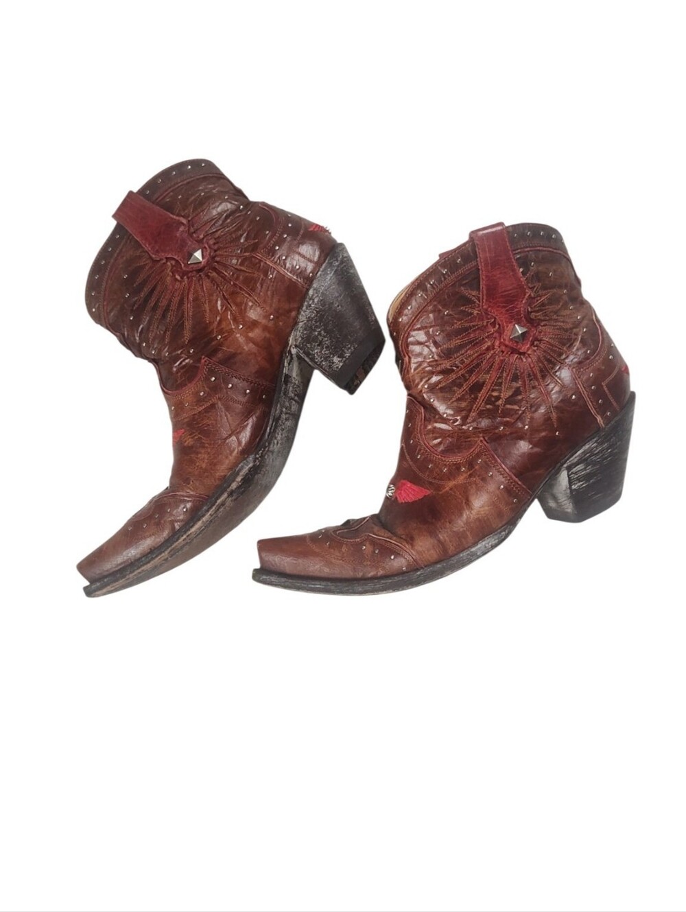 Old Gringo United Brown Leather Western Ankle Boots Size 8.5